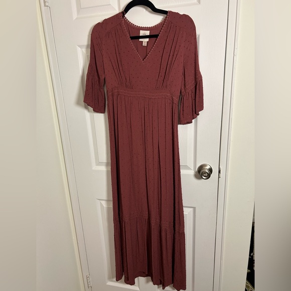 Free People-like Burgundy Maxi Dress - Picture 4 of 6